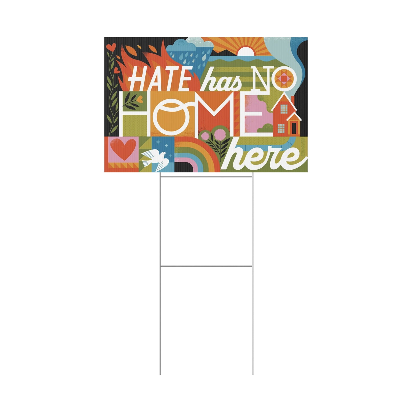 Hate Has No Home Here Plastic Yard Sign