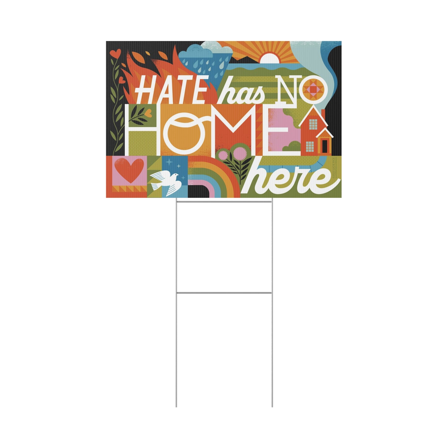 Hate Has No Home Here Plastic Yard Sign