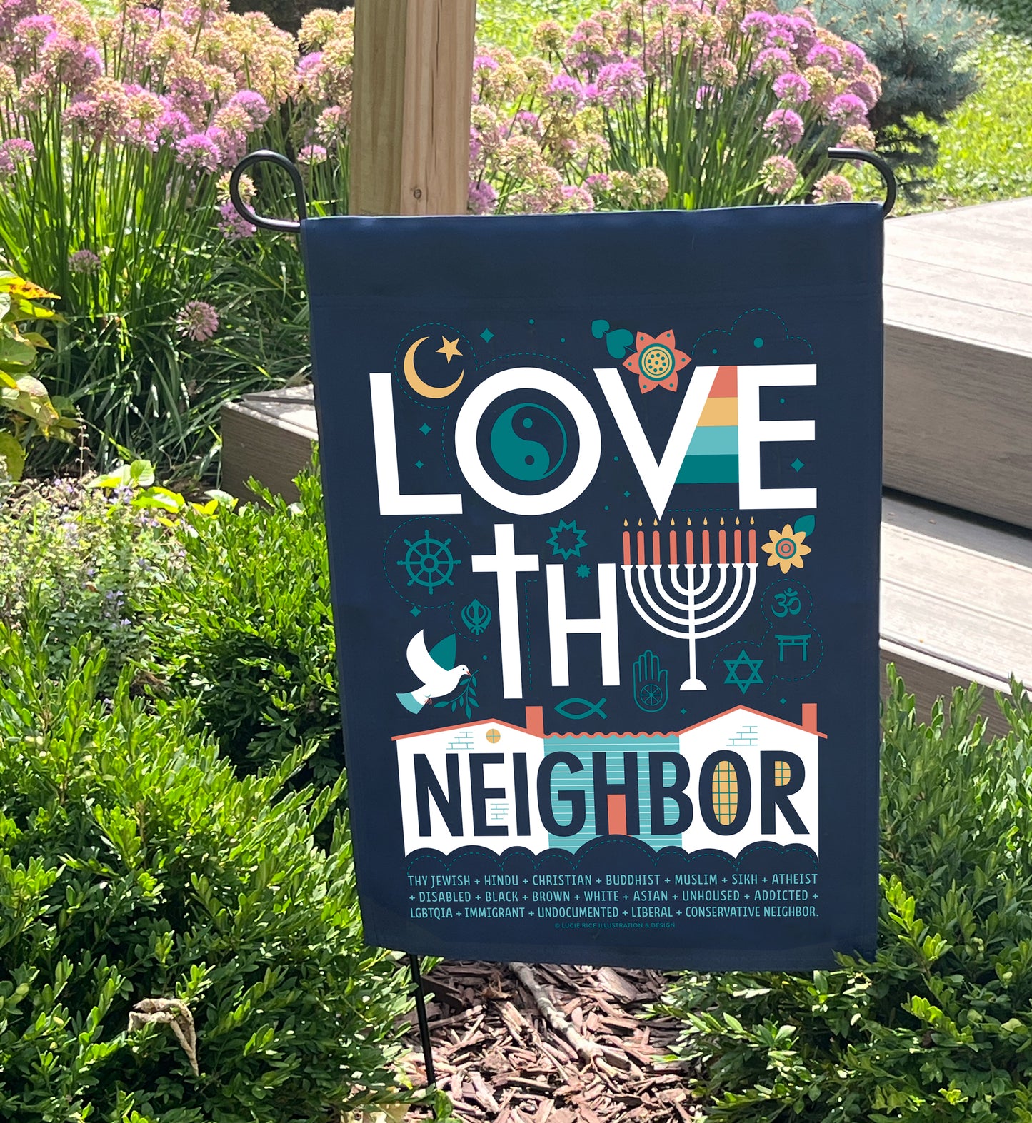 Love Thy Neighbor Garden Flag