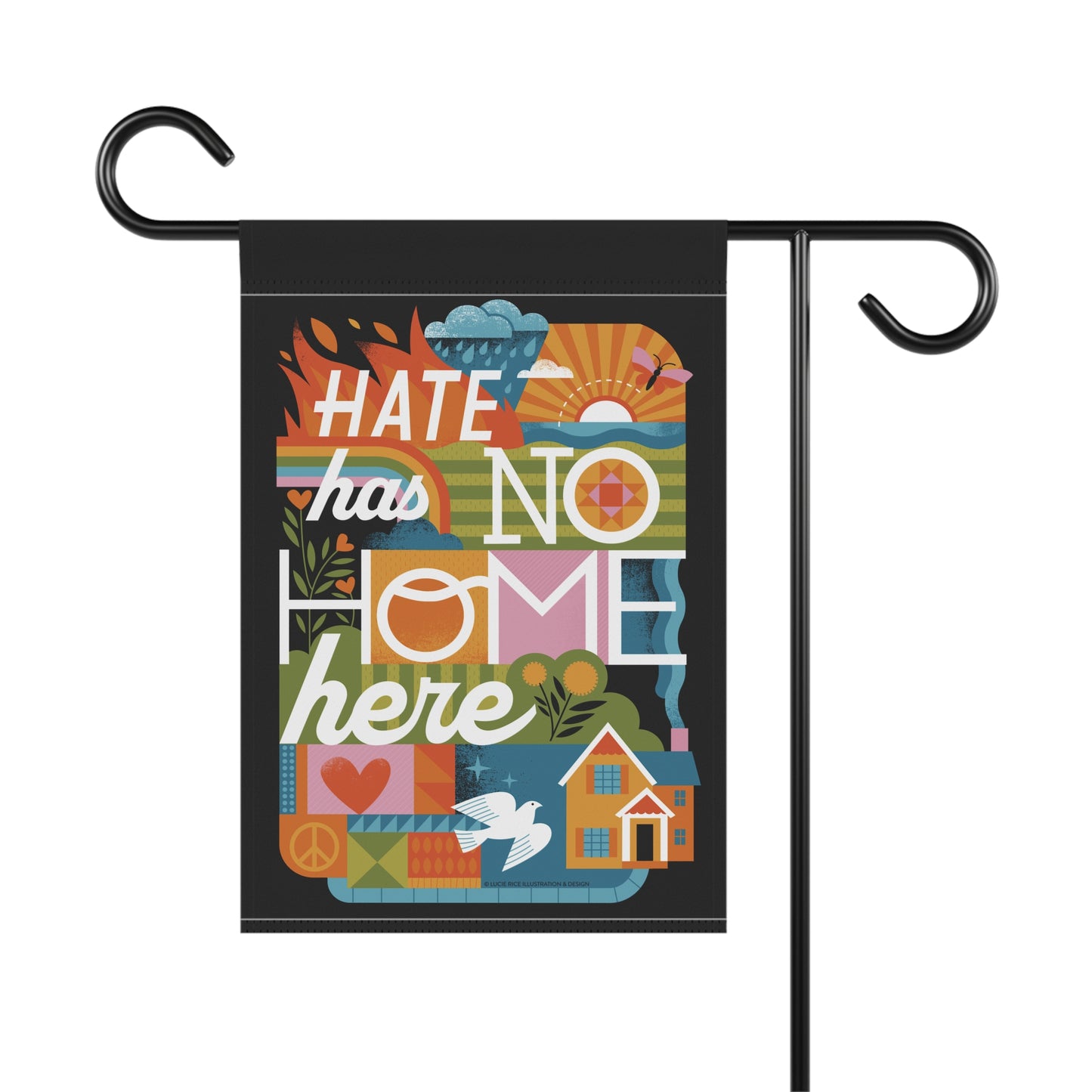 Garden Flag - "Hate Has No Home Here" Decorative Welcome Banner