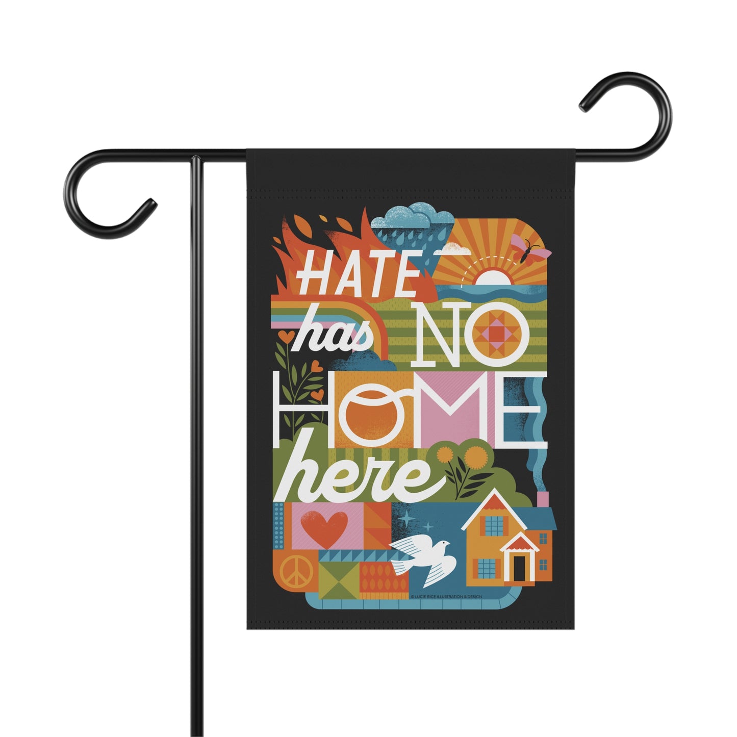 Garden Flag - "Hate Has No Home Here" Decorative Welcome Banner
