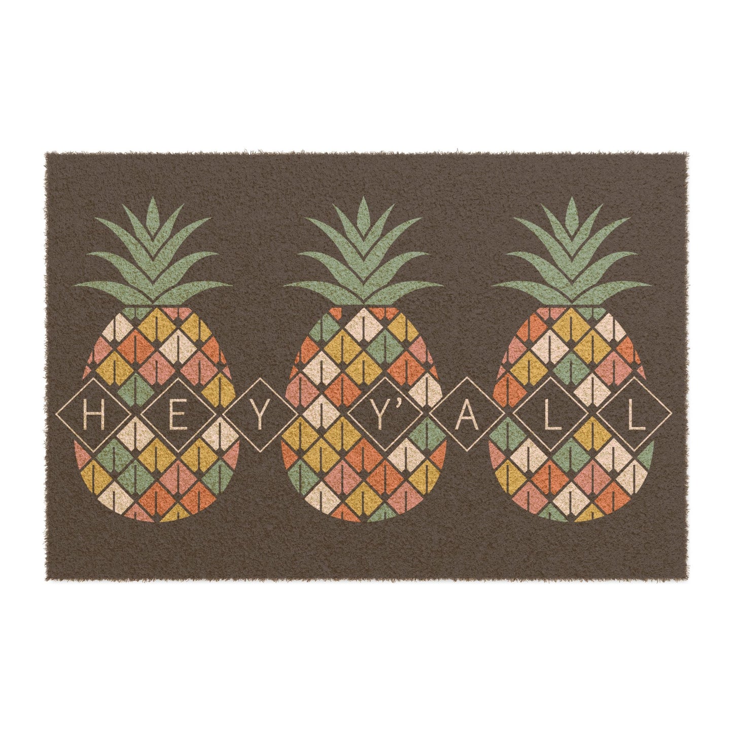 Pineapple 'Hey Y'all' Doormat — Tropical Welcome Coir Mat