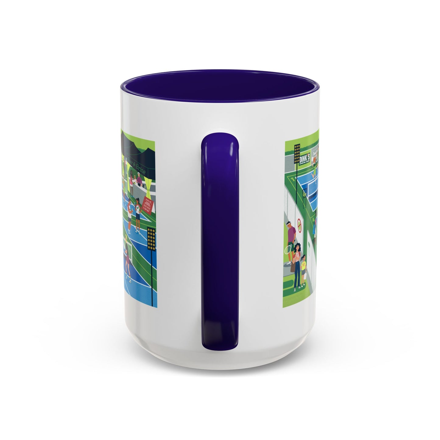 Pickleball Tournament Scene Mug — Colorful 11oz/15oz Coffee Cup