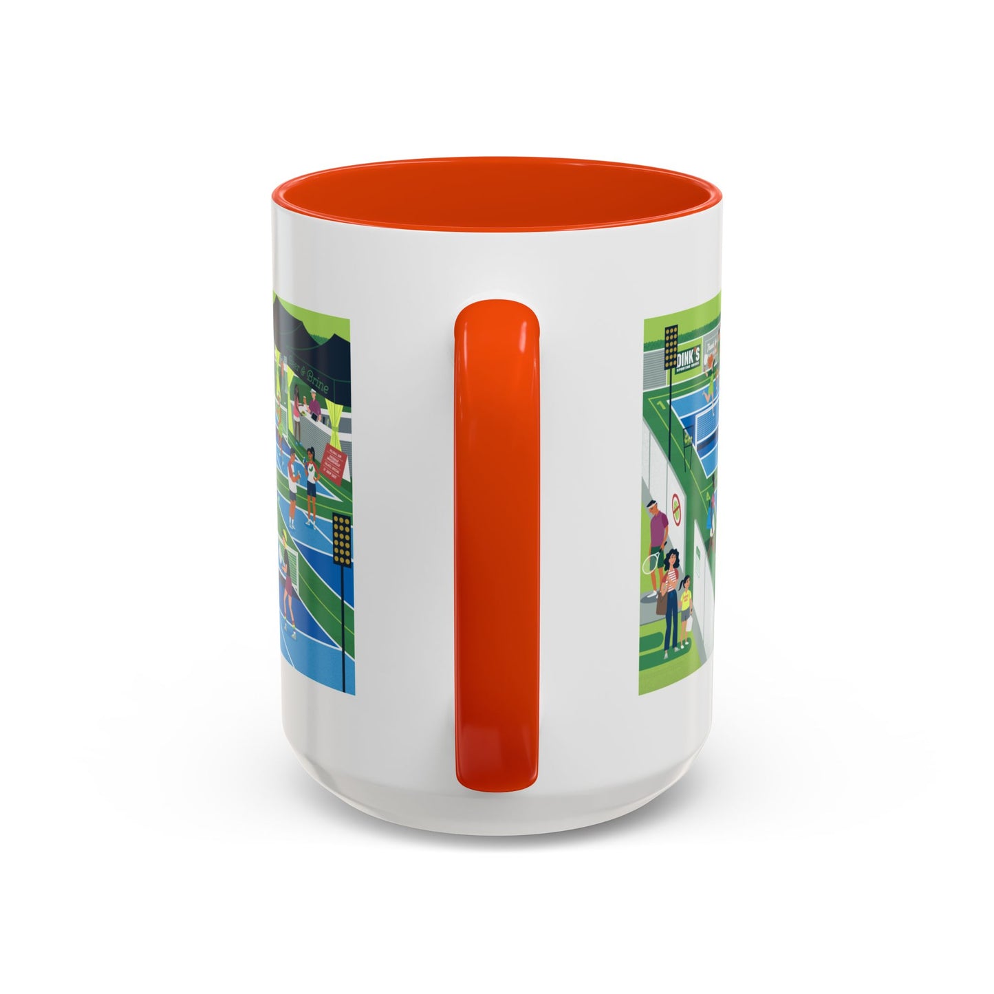 Pickleball Tournament Scene Mug — Colorful 11oz/15oz Coffee Cup